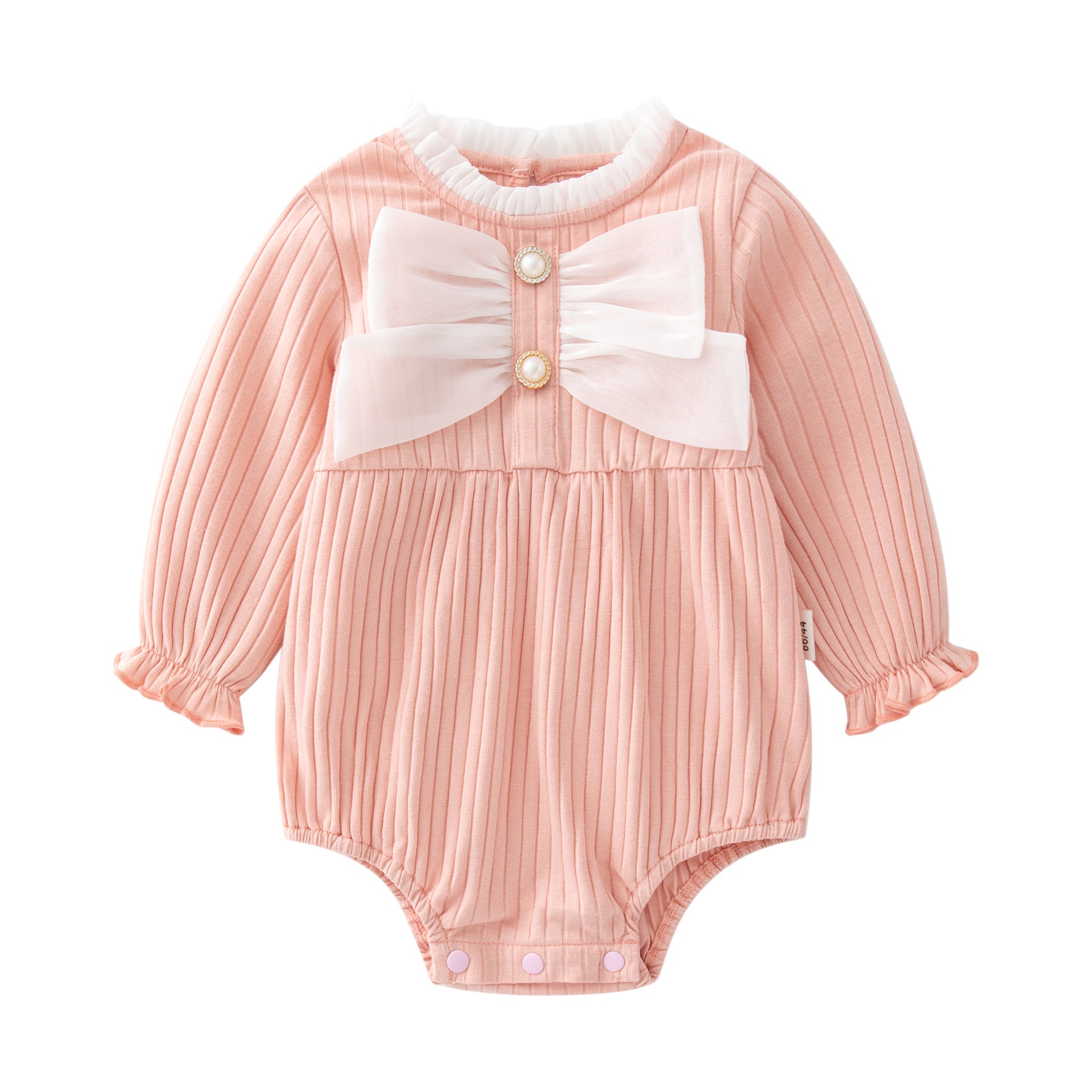 Baby Solid Color Big Bow Patched Design Beautiful Princess Onesies, MyKids-USA®, Baby One-Pieces, MyKids-USA - Size/Age - 59 (0-3M) - Color - Pink -  -  - JM2301031112-A