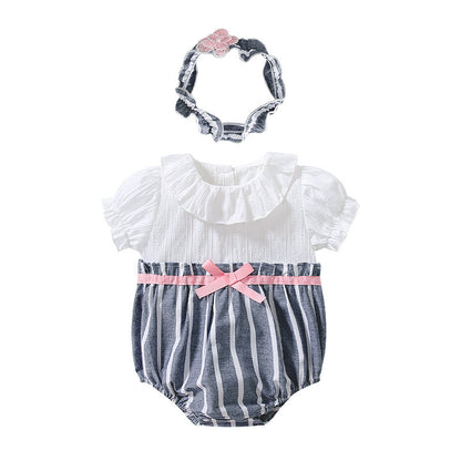 Baby Girl Striped Pattern Color Matching Design Onesies My Kids-USA