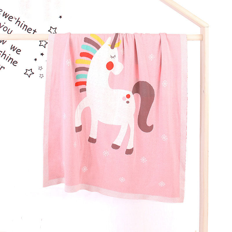 Baby Children’s Unicorn Pattern Contrast Design Air Conditioner Blanket My Kids-USA
