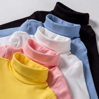 Baby Unisex Solid Turtleneck Shirt