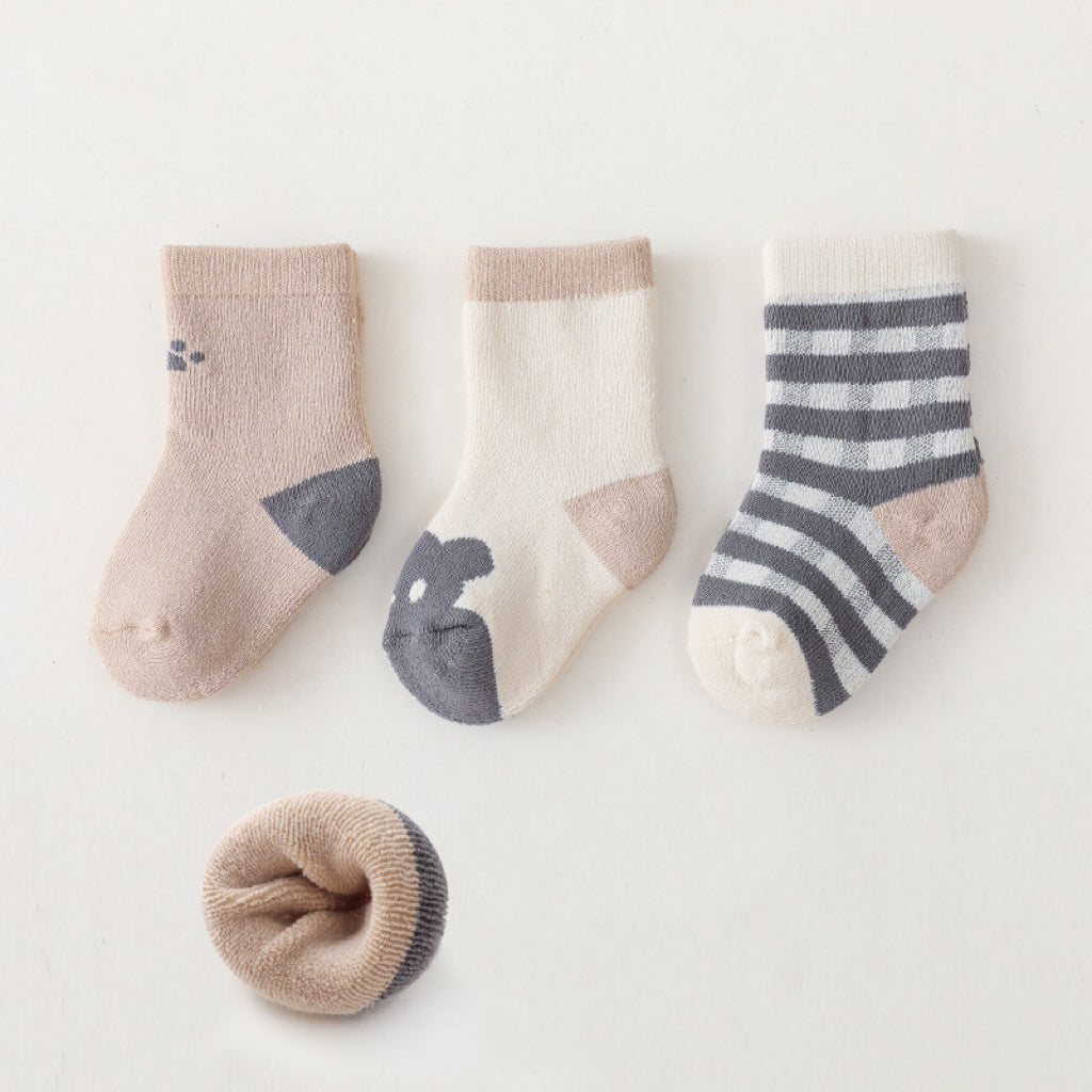 Baby Cartoon Print Pattern Thickened Soft Cotton Socks, MyKids-USA®, Baby & Toddler Socks & Tights, MyKids-USA - Size/Age - XS (0-6M) - Color - Grey -  -  - JM2302202335-C.