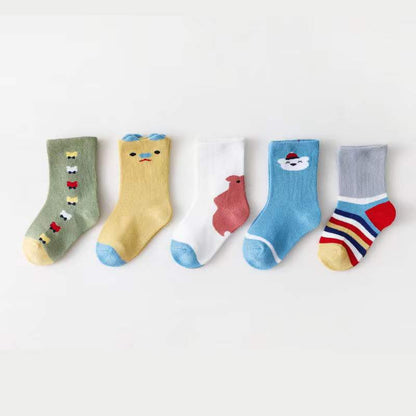Baby Unisex 1Lot=5Pairs Cartoon Animals Pattern Socks
