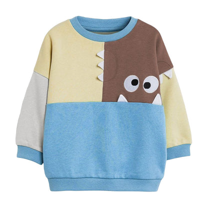 Baby Boy Color Matching Pattern Pure Cotton Cute Hoodie