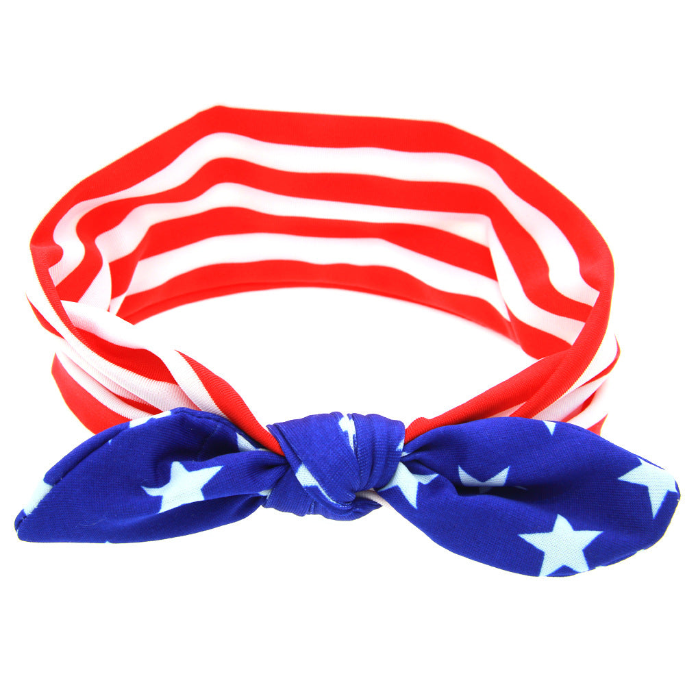 Independence Day American Flag Knotted Headband Accessories