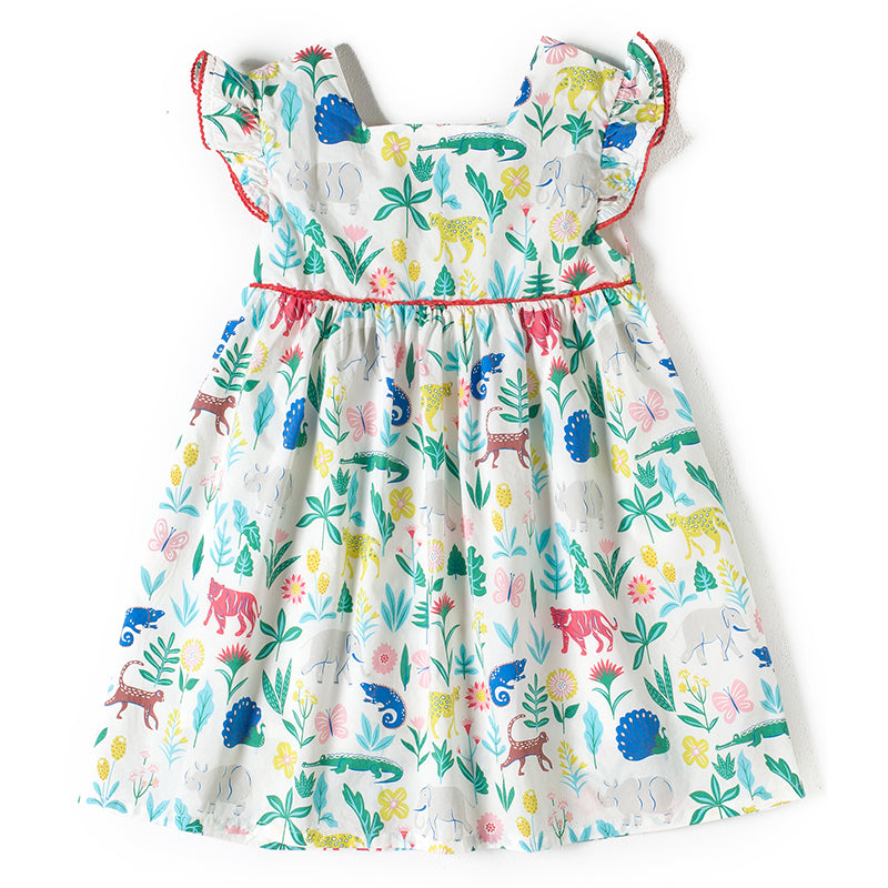 Girl Kids Doll Collar Sleeveless Dress In Summer Outfit Wearing My Kids-USA