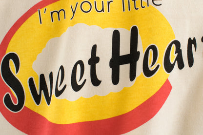 Unisex Sweet Heart Letter Print Long Sleeve Round Collar Shirt