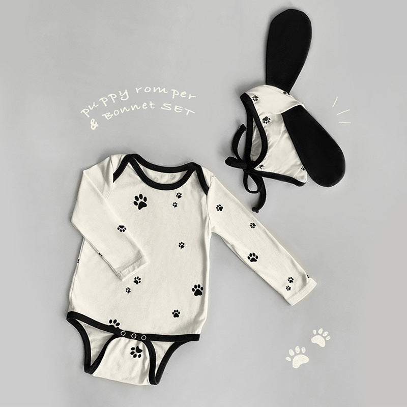 Baby 1pcs Cat Paw Pattern Kitty & Punny Shape Design Bodysuit Combo Hats My Kids-USA