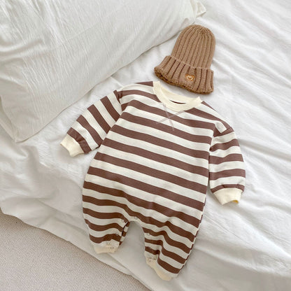 Baby Striped Pattern Long Sleeve Casual Jumpsuits