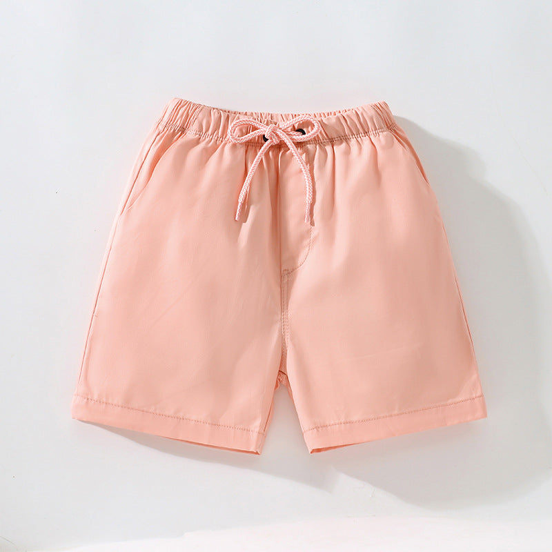Baby Boy Solid Color Breathable Cotton Shorts In Summer