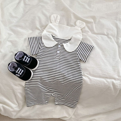 Baby Striped Pattern Quarter Cotton Design Rompers