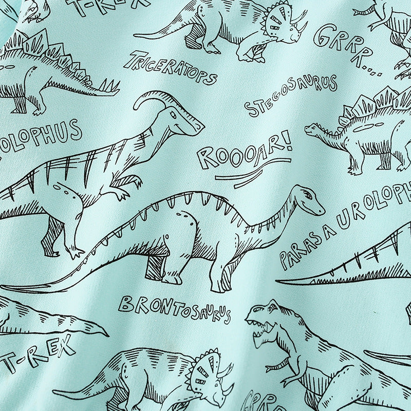 Baby Boy All Over Dinosaur Print Pattern Long Sleeve Casual Hoodie My Kids-USA