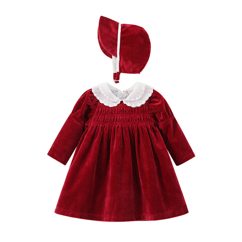 Baby Girl Autumn/Winter Weekend Dress Skirt Warm Velvet Children’s Clothing