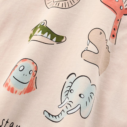 Baby Boy Cartoon Animal Pattern Short Sleeve T-Shirt Sets
