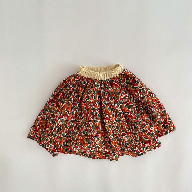 Baby Girls Floral Pattern Half Skirt In Summer Wearing Outfit My Kids-USA