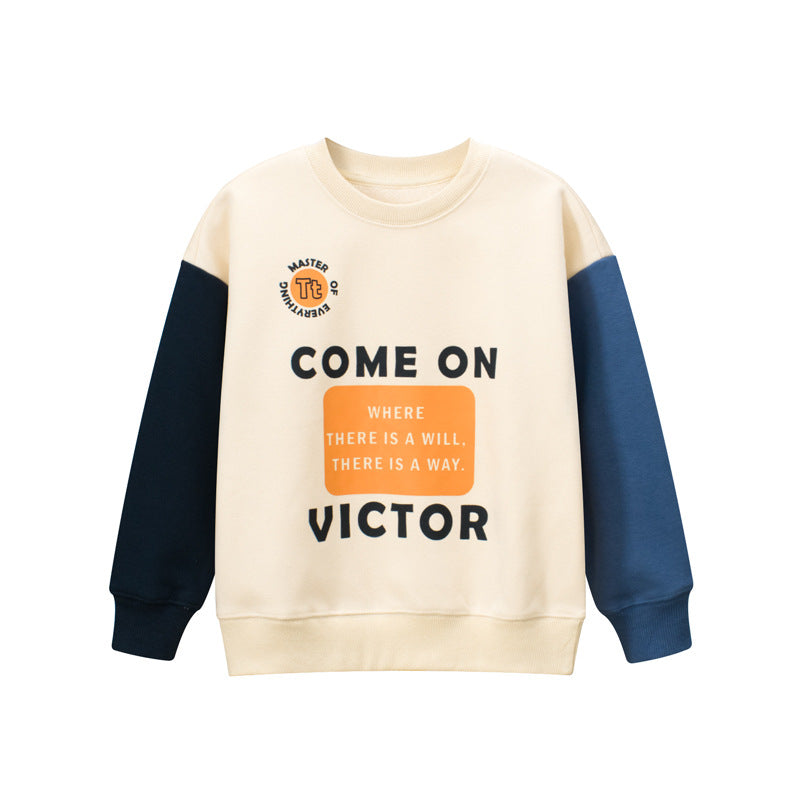 Children Letter Print Pattern Pullover Quality Hoodies My Kids-USA