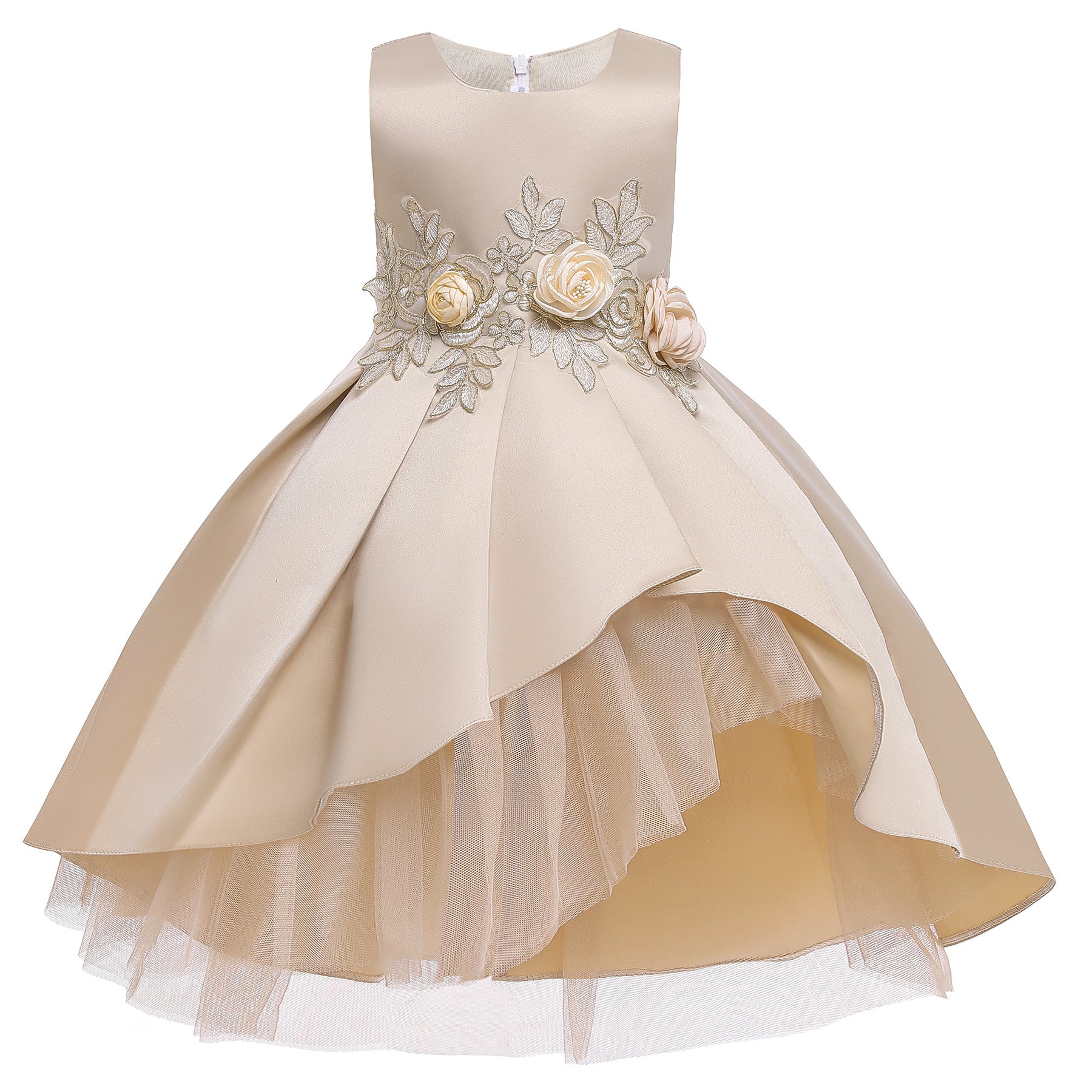 Baby Girl Flower Pattern Show Dress Birthday Party Formal Dress MyKids-USA Baby Girl Flower Pattern Show Dress Birthday Party Formal Dress MyKids-USA