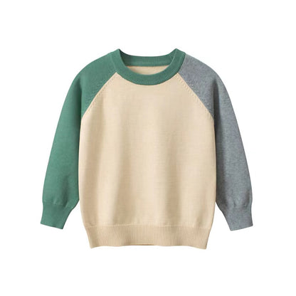 Baby Boy Color Matching Design Quality Knitted Sweater