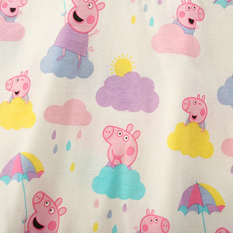Baby Girl Piggy Print Pattern Hoodies Combo Pants Cute Casual Sets My Kids-USA