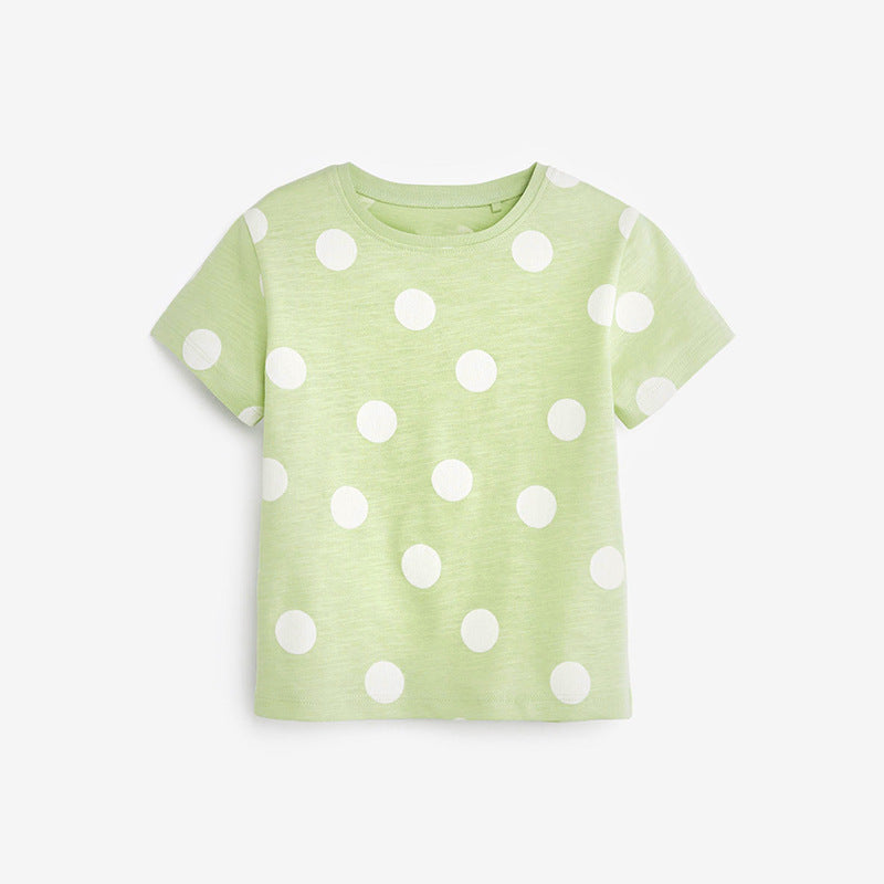 Baby Girl Print Pattern Short Sleeve Fashion Cute T-Shirt