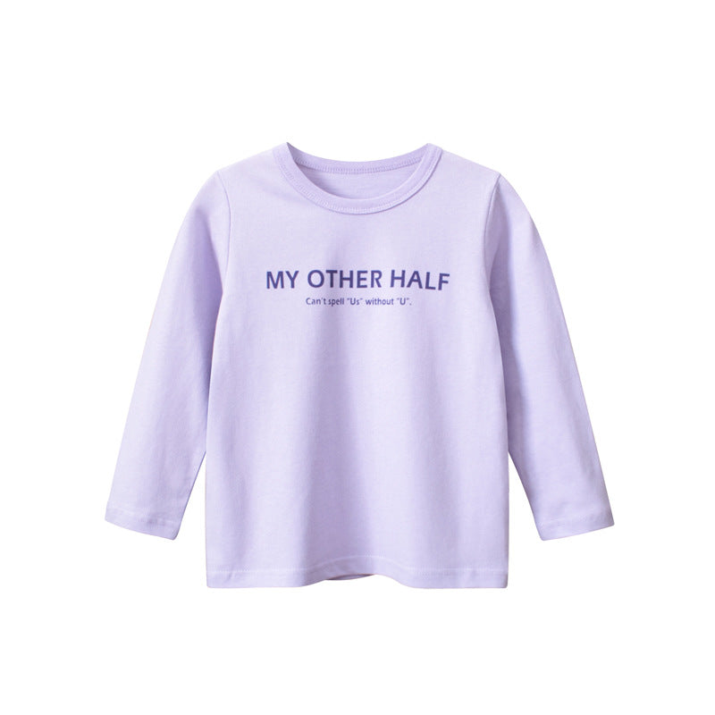 Baby Slogan Print Pattern Soft Cotton O-Neck Shirt