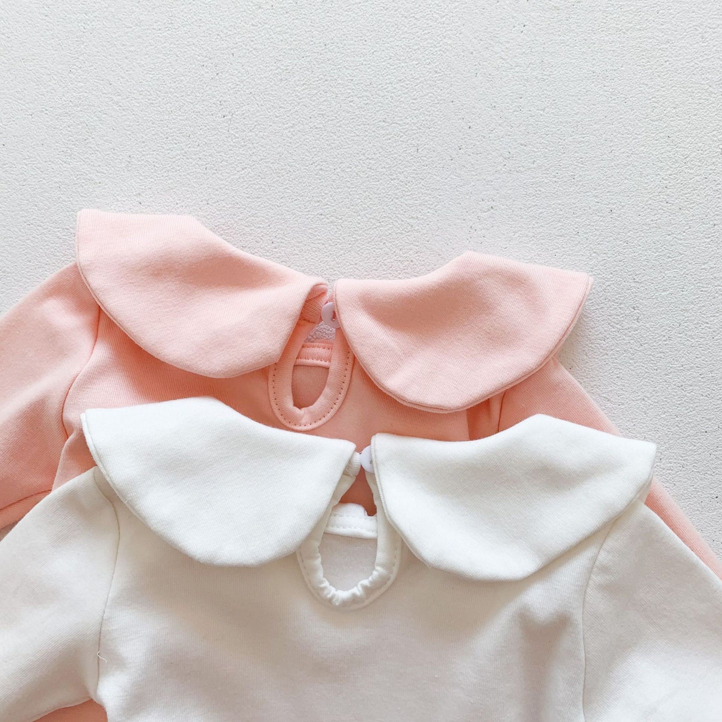 Baby Girl Solid Doll Collar Top