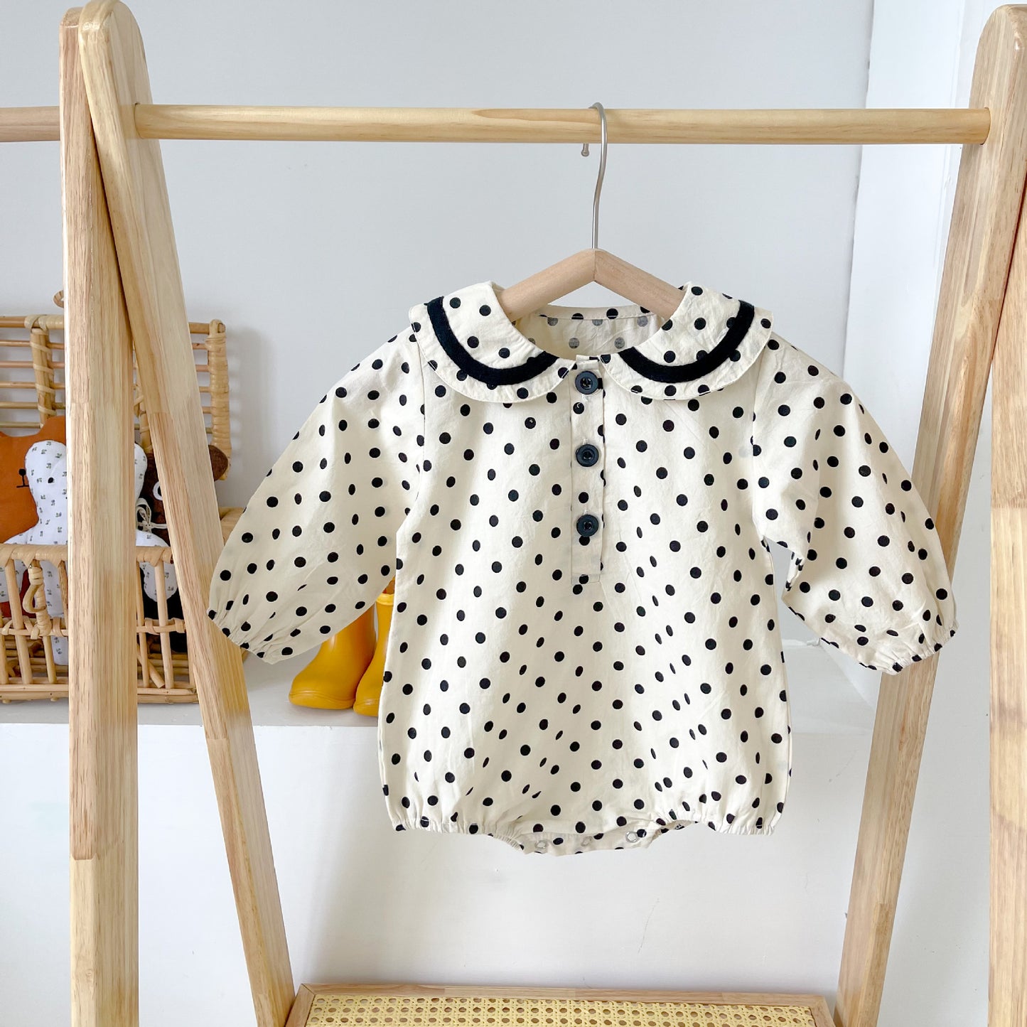 Baby Dot & Bear Graphic Long Sleeve Onesies In Autumn Outfits My Kids-USA