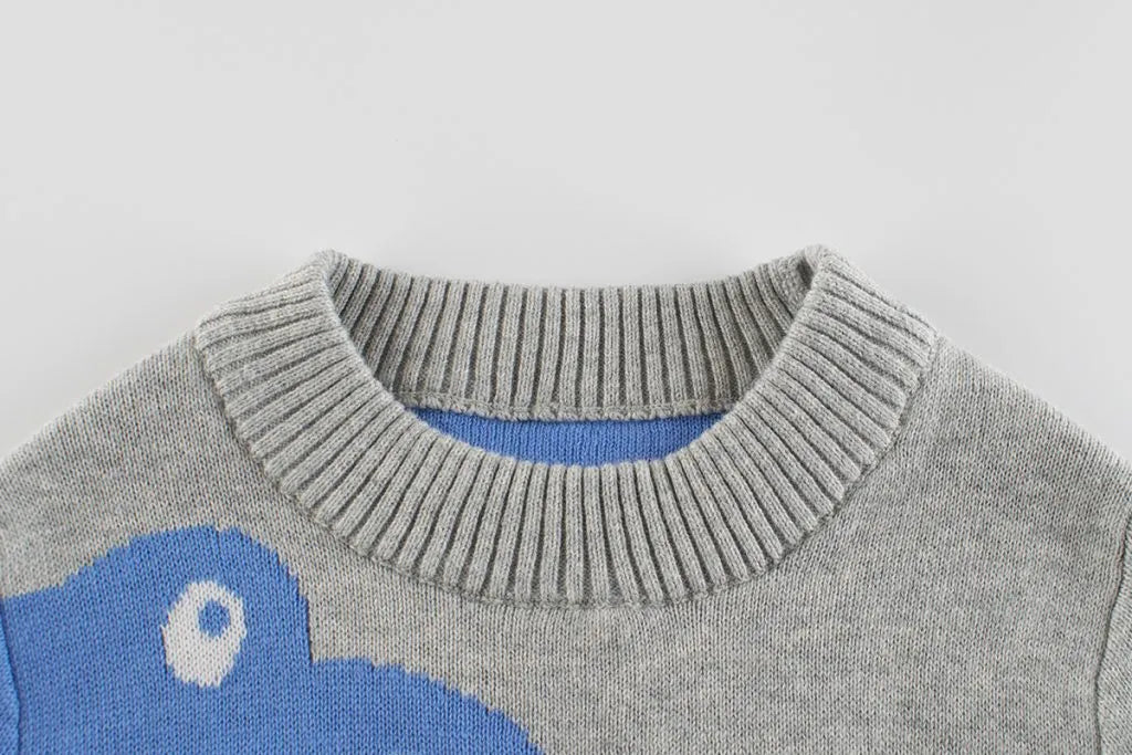 Baby Boy Cartoon Dinosaur Embroidered Pattern Knitted Lovely Sweater, MyKids-USA®, Baby & Toddler Outerwear, MyKids-USA -  -  -  -  -  -  - 