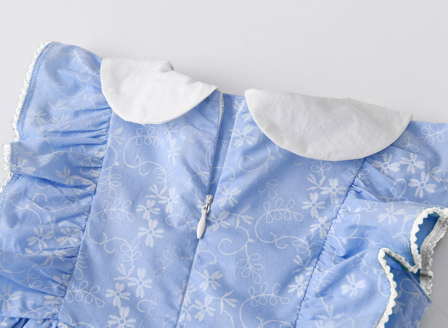 Baby Girl Sleeveless Doll Collar A-Version Floral Print Dress