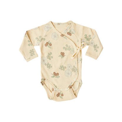 Baby Boy And Girl Flower Pattern Side Belted Design Soft Cotton Onesies My Kids-USA