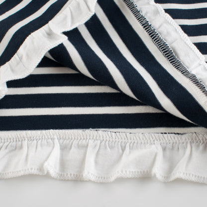 Baby Girl Classic Striped Print Ruffle Design Sleeveless Vest T-Shirt
