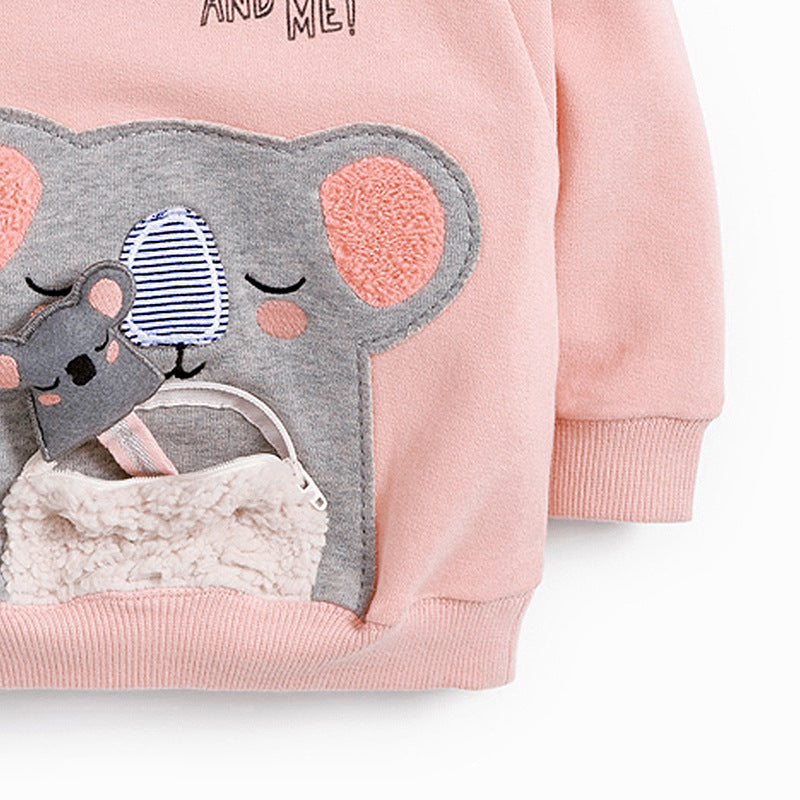 Baby Girl Cartoon Animal Knitted New Style Hoodie In Autumn My Kids-USA