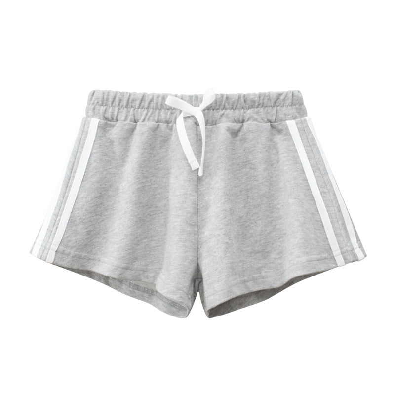 Baby Girl Solid Color Drawstring Design Casual Shorts In Summer