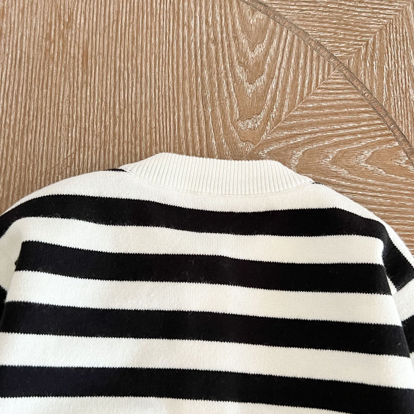 Baby Striped Pattern Simple Style Knit Cardigan With Triangle Short Sets My Kids-USA