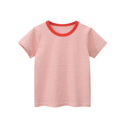 Baby Striped Pattern Casual Round Neck T Shirt Outfits