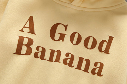 Baby Slogan Print Pattern 3D Banana Patched Hat Long Sleeved Bodysuit Onesies My Kids-USA