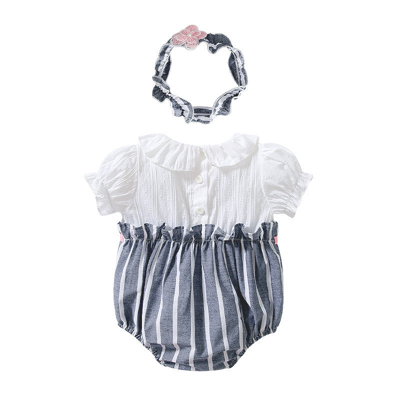 Baby Girl Striped Pattern Color Matching Design Onesies My Kids-USA