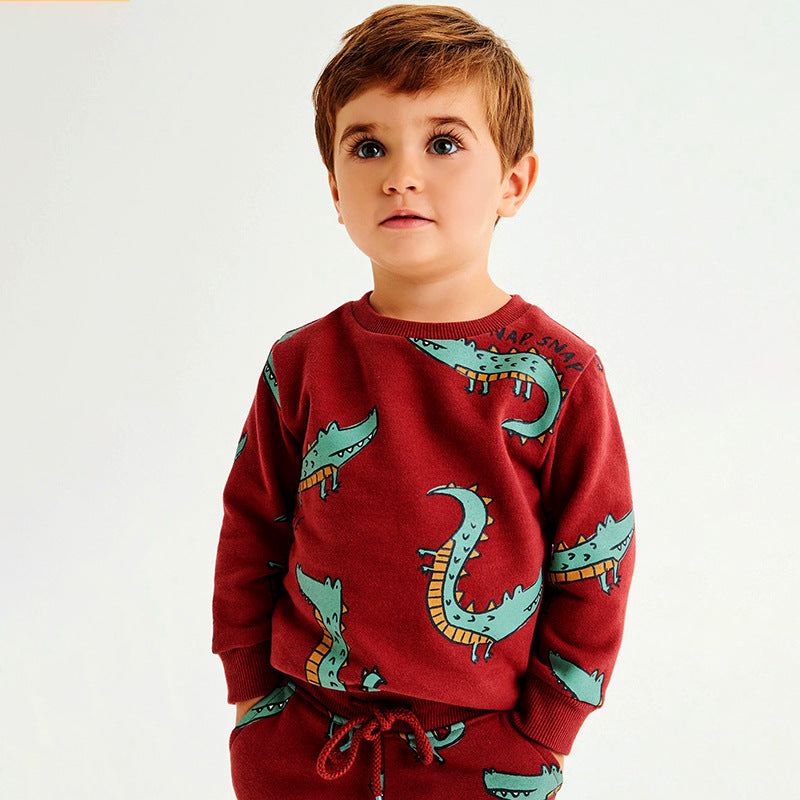 Baby Boy Cartoon Dinosaur Pattern Soft Cotton Quality Hoodie, MyKids-USA®, Baby & Toddler Outerwear, MyKids-USA -  -  -  -  -  -  - 