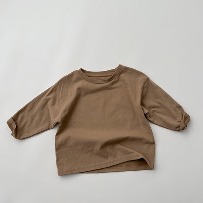 Camisa de algodón suave de varios colores de estilo básico para bebés a la venta 