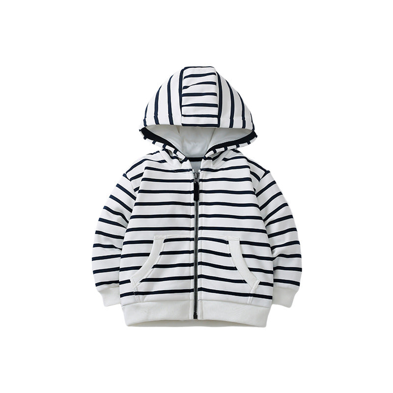Baby Boy And Girl Striped Pattern Zipper Front Design Fashion Jacket My Kids-USA