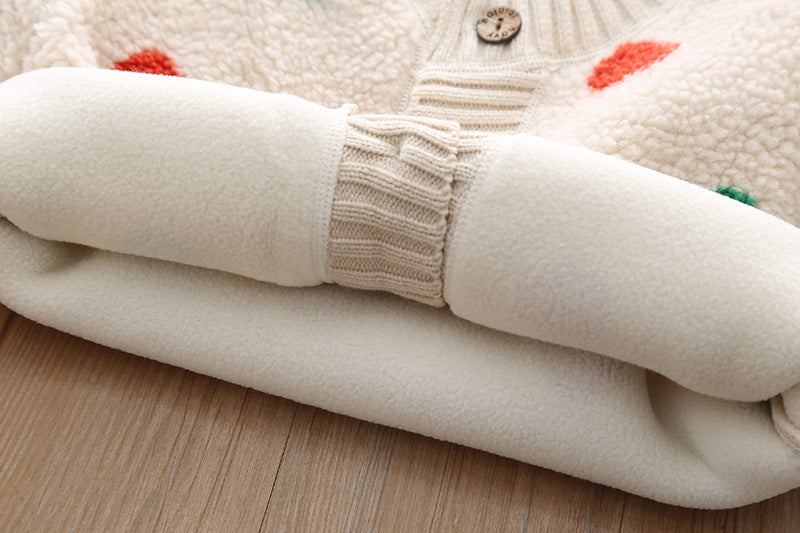 Manteau d'hiver thermique en polaire à motif de fourrure pour bébé 