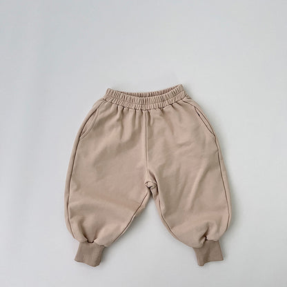 Baby Solid Color Sport Style Cotton Quality Trousers My Kids-USA