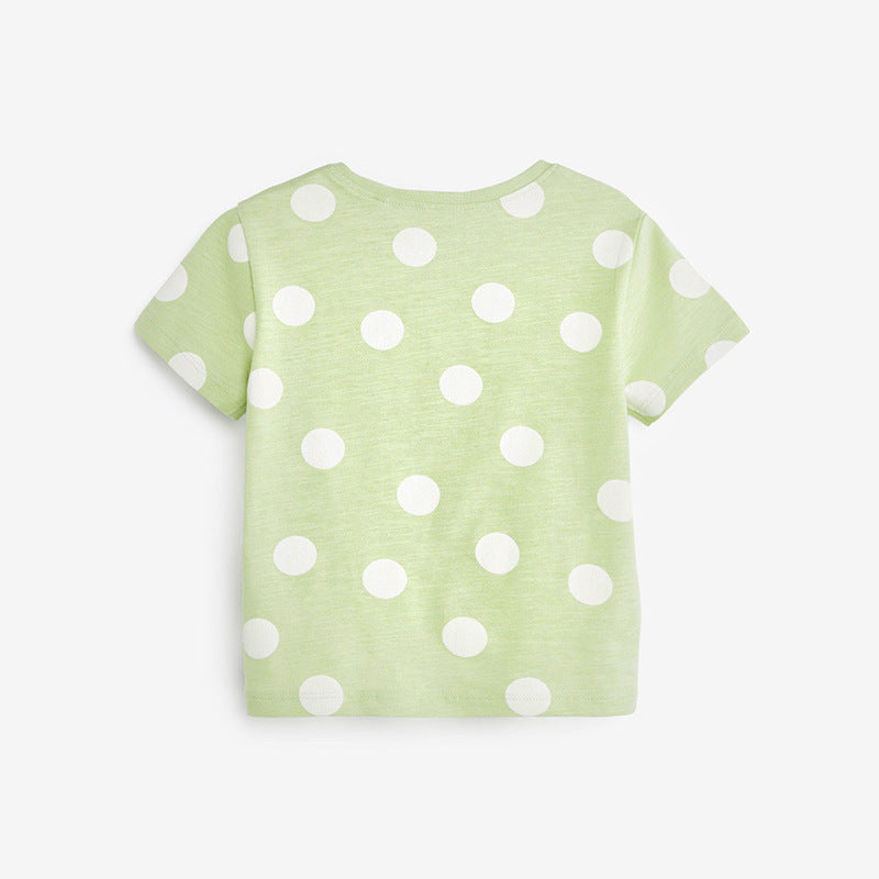 Camiseta linda de moda de manga corta con estampado de niña bebé 