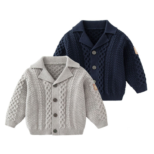 Cardigan tricoté au crochet de couleur unie pour bébé 