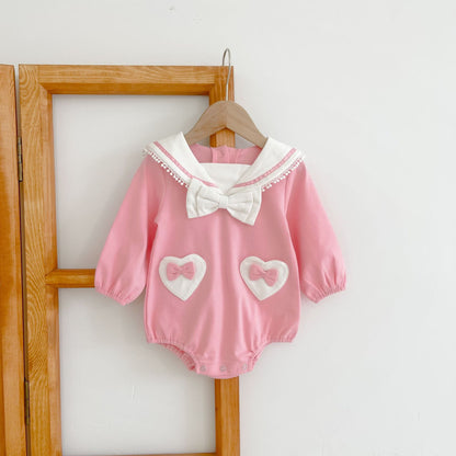 Baby Girl Lovely Heart Pattern Onesie
