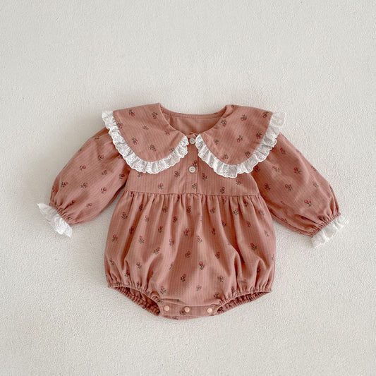 Baby Girl Ditsy Flower Graphic Doll Neck Triangle bodysuit, MyKids-USA®, Baby One-Pieces, MyKids-USA -  -  -  -  -  -  - .