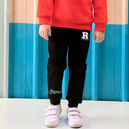 Baby Solid Color Letter Print Design Quality Fleece Warm Trousers My Kids-USA
