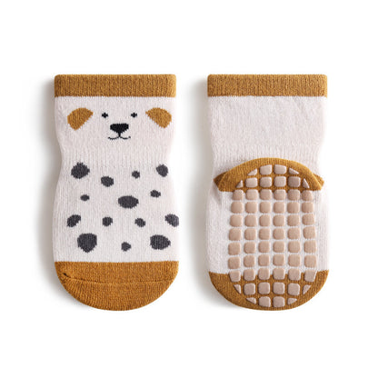 Chaussettes mignonnes pour tout-petits à la mode de conception de tube intermédiaire de motif d'impression de chien de dessin animé de bébé 