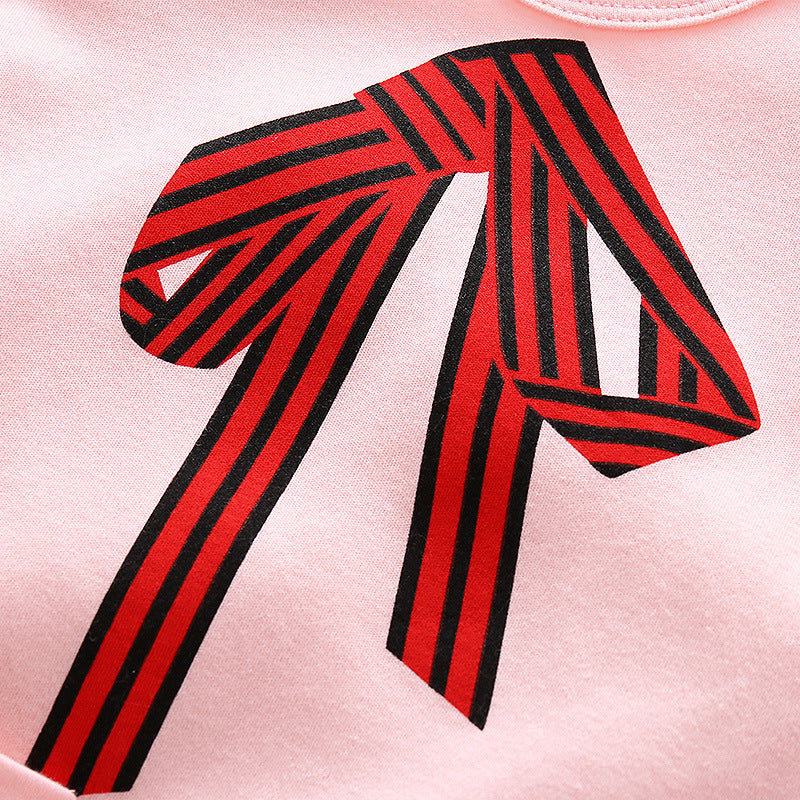 Baby Girl False Bow Pattern Ruffle Design Long Sleeves Jumpsuit My Kids-USA