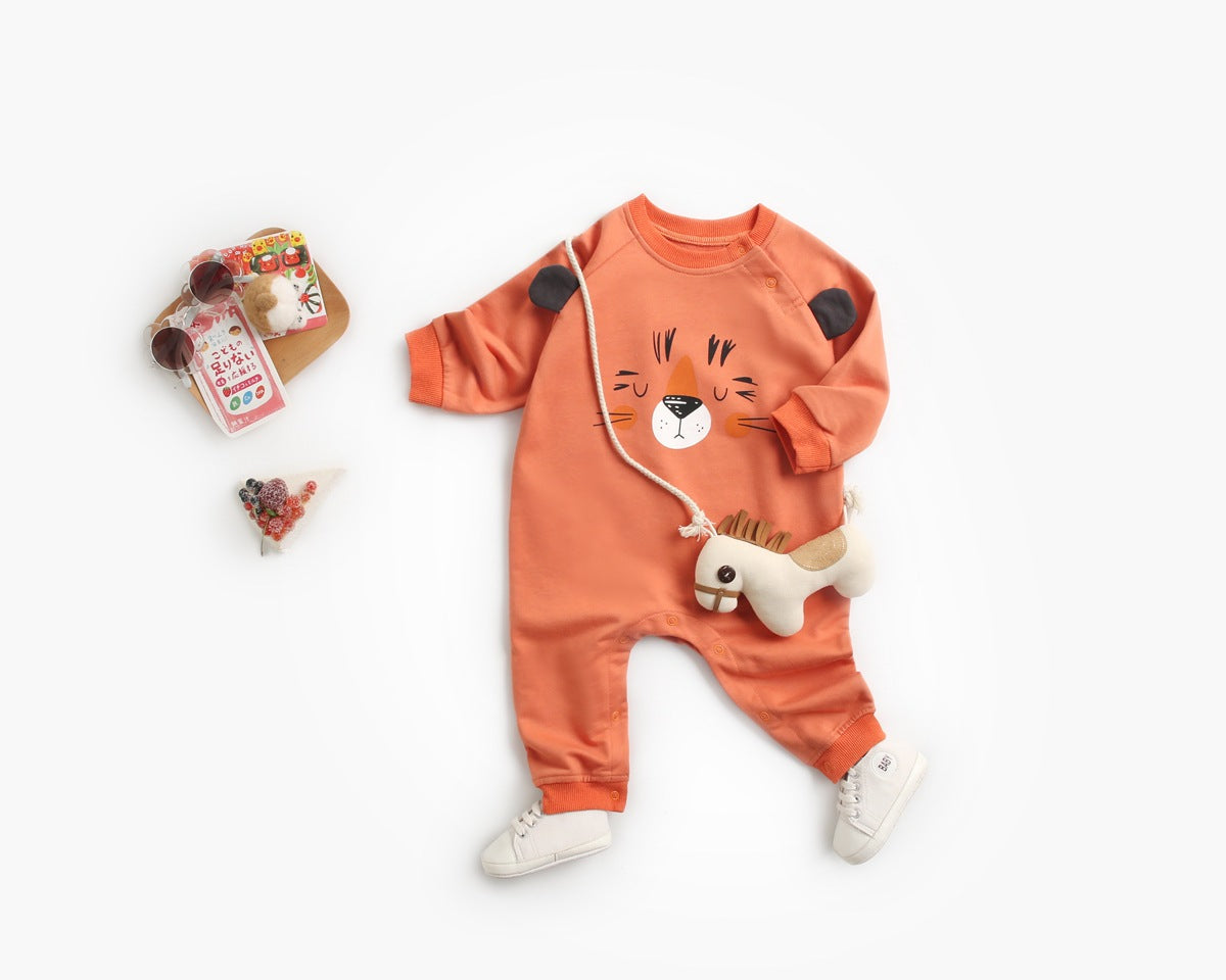 Baby Cartoon Animal Pattern Soft Cotton Long Sleeved Cute Romper My Kids-USA