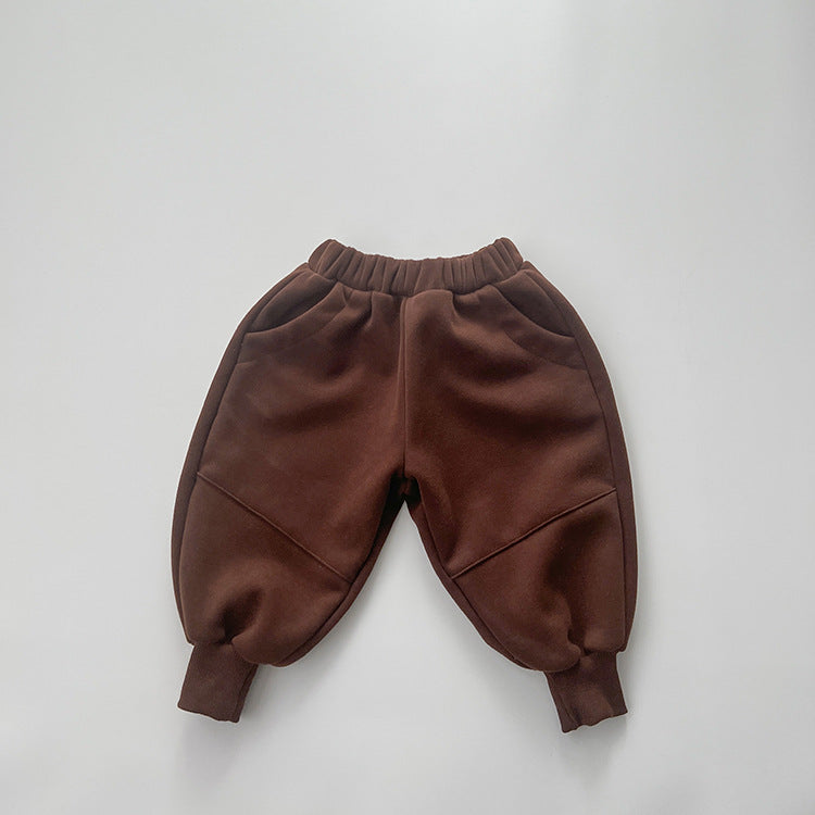 Baby Solid Color New Winter Kindergarden Thickened Pants My Kids-USA